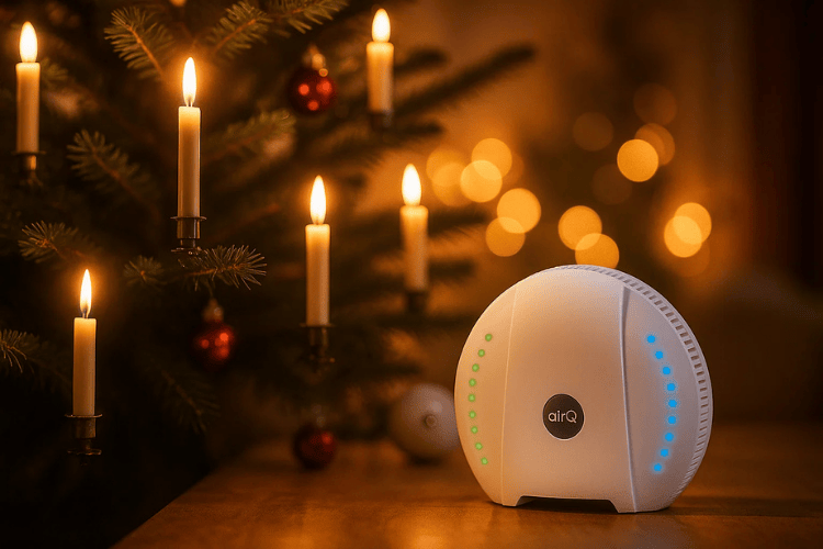 How candles, Christmas trees, and decorations affect our rooms, and how air-Q can help