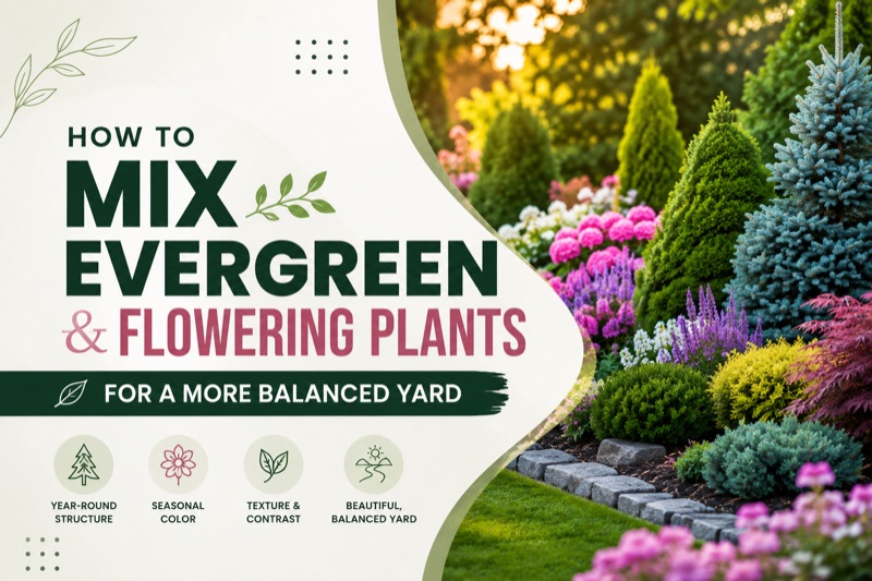 How to Mix Evergreen and Flowering Plants for a Mo