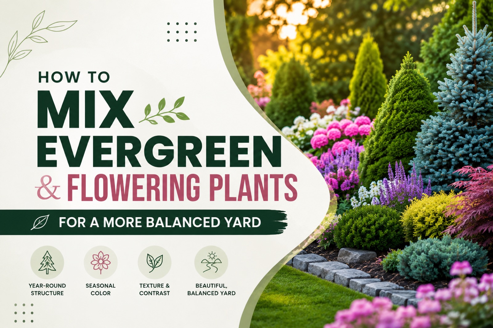 How to Mix Evergreen and Flowering Plants for a Mo