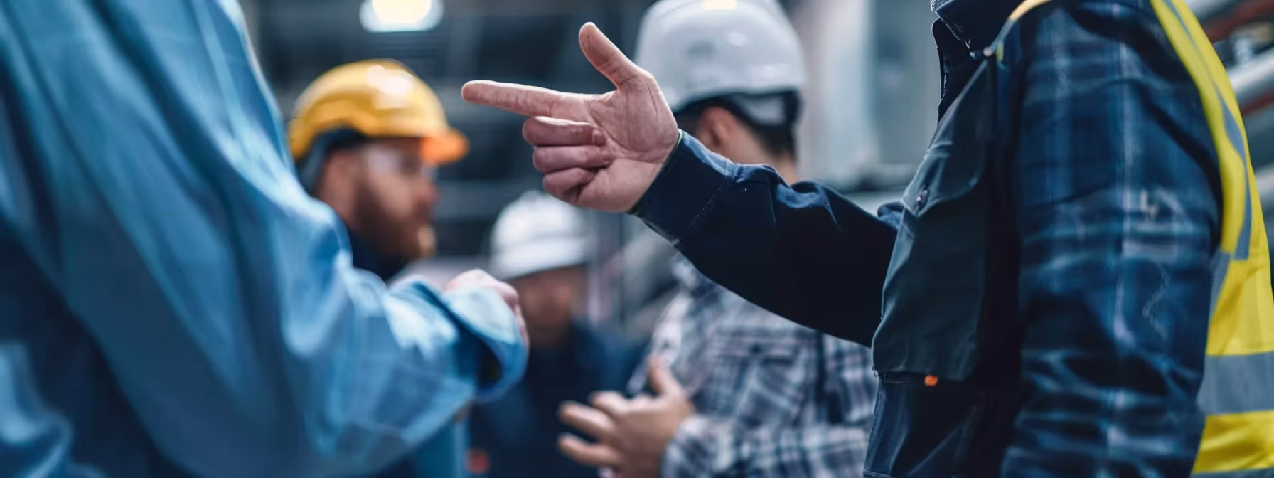 group of professionals discussing whether to hire a plumber or diy approach for their plumbing issue, while pointing to an anchor symbolizing stability.