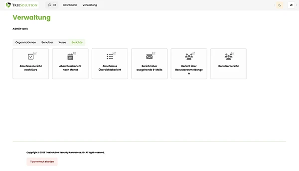 Beispiel für einen Akademiebildschirm