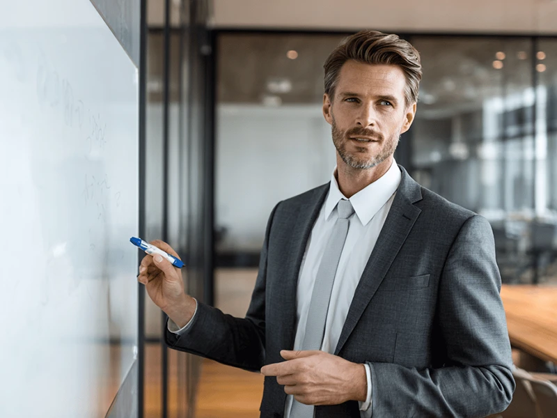 Beispielbild mit einem Manager und einem Whiteboard