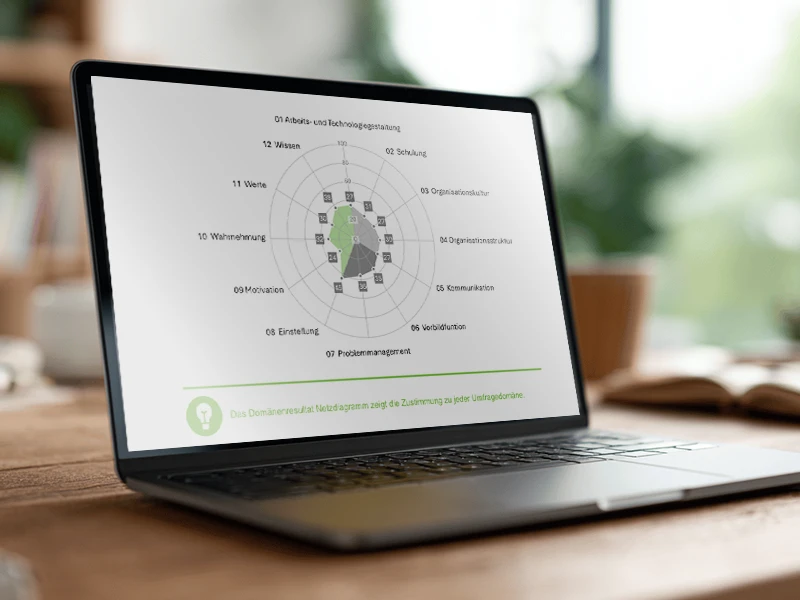 Beispielbild eines Laptops mit einer Grafik auf dem Bildschirm