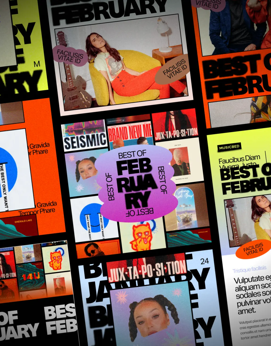 Collage of album artwork by Musicbed artists