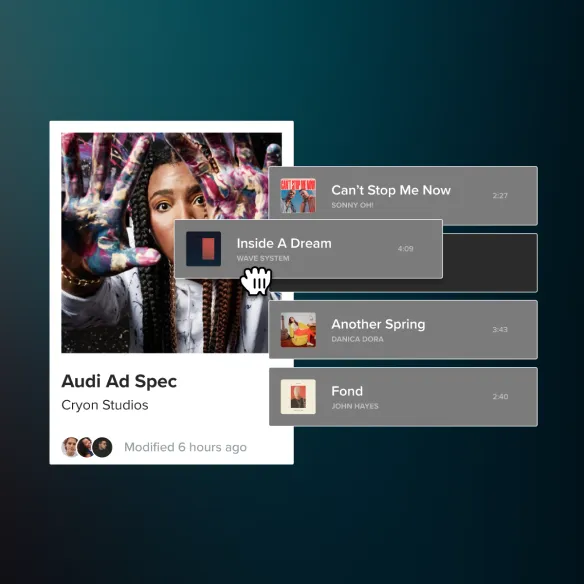 Screenshot of Musicbed interface
