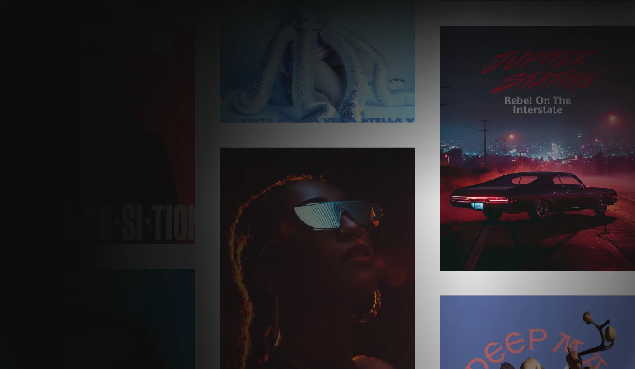 Collage of musicbed artist's artwork