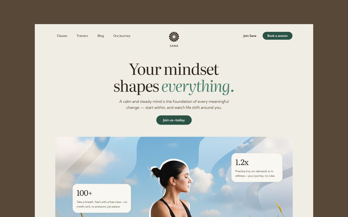 Clean hero header with centered text – Webflow, Framer & Figma Component