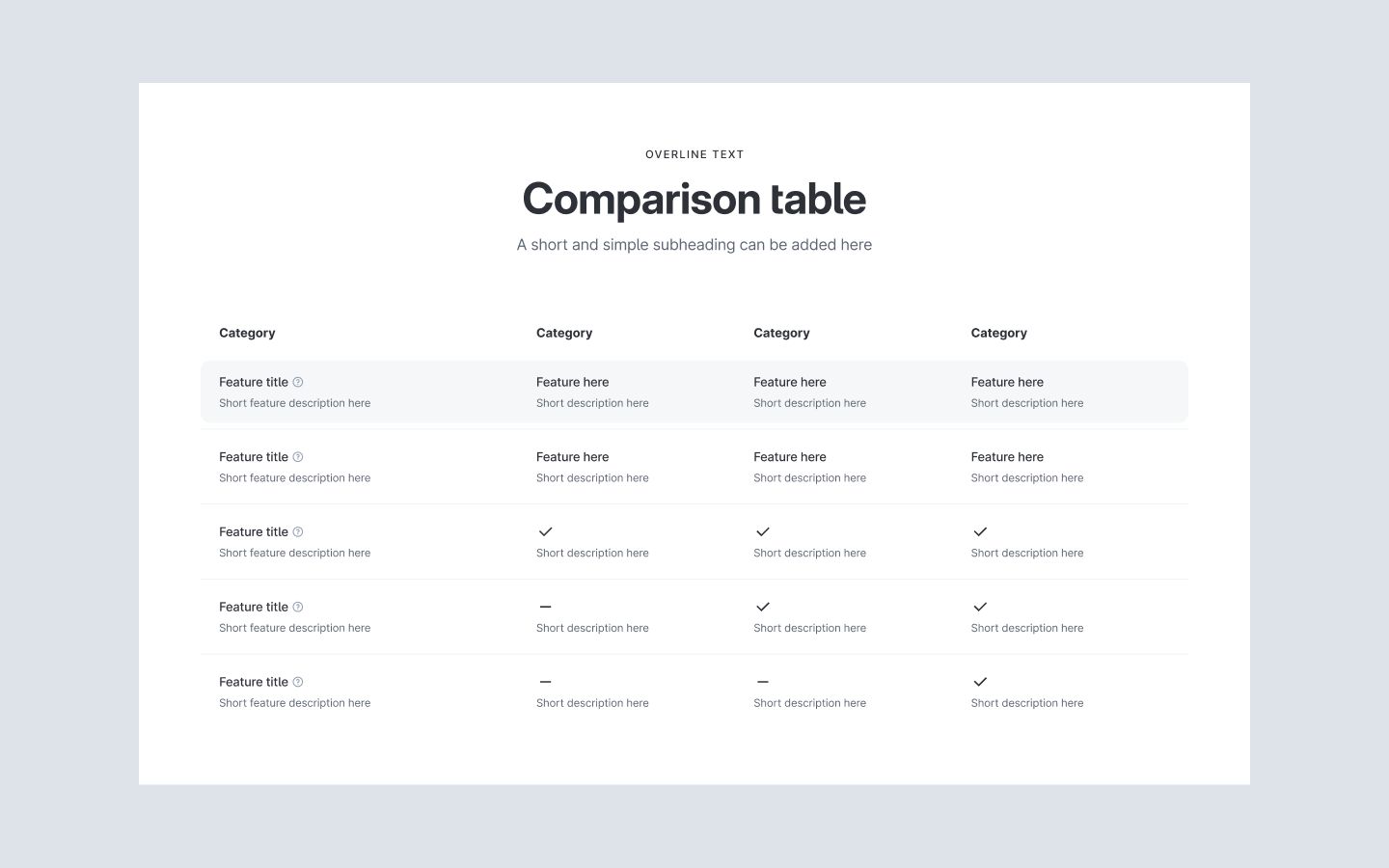 Table Wireframe Webflow Figma Framer