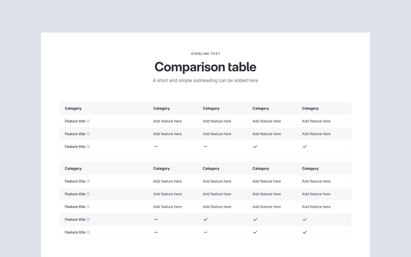 Table Wireframe Webflow Figma Framer