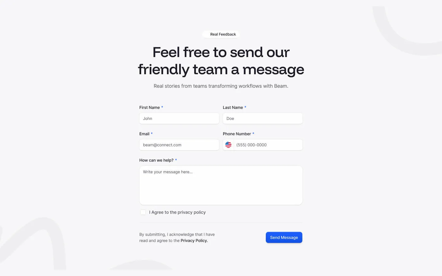 Bold headline with background image – Responsive header component