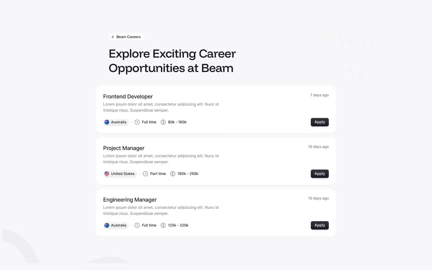 Simple background layout header with navigation – Webflow, Figma & Framer Ready