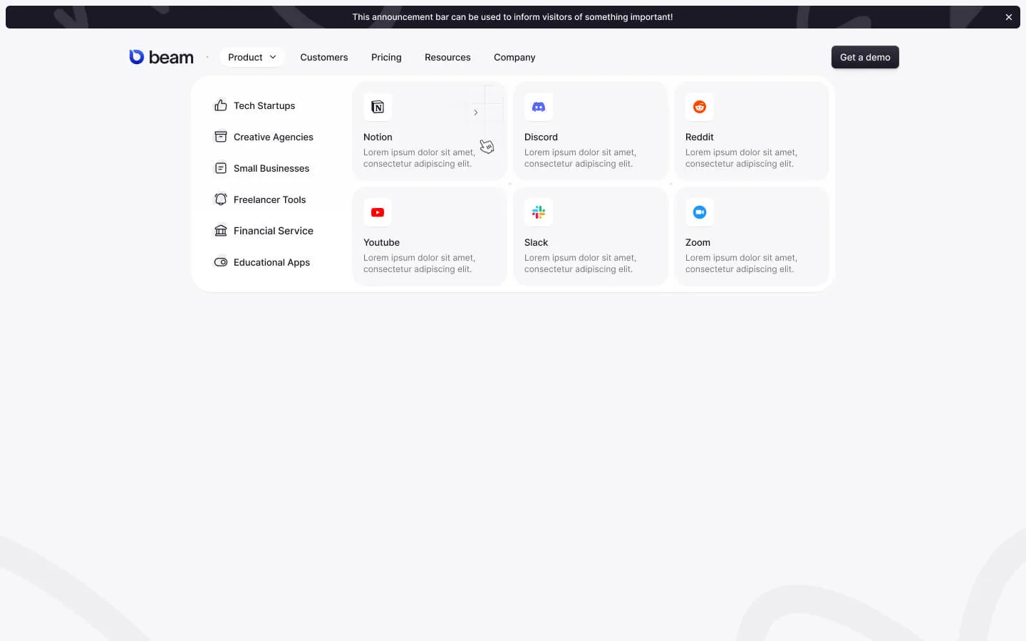 Header with image on right and CTA – UI component for Framer, Figma & Webflow