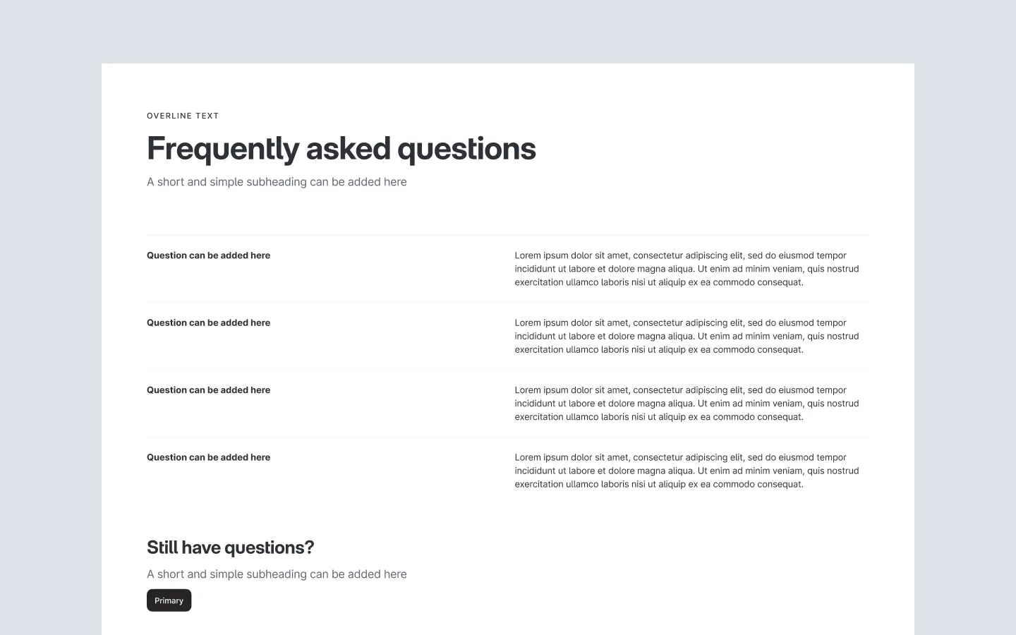 Table Wireframe Webflow Figma Framer