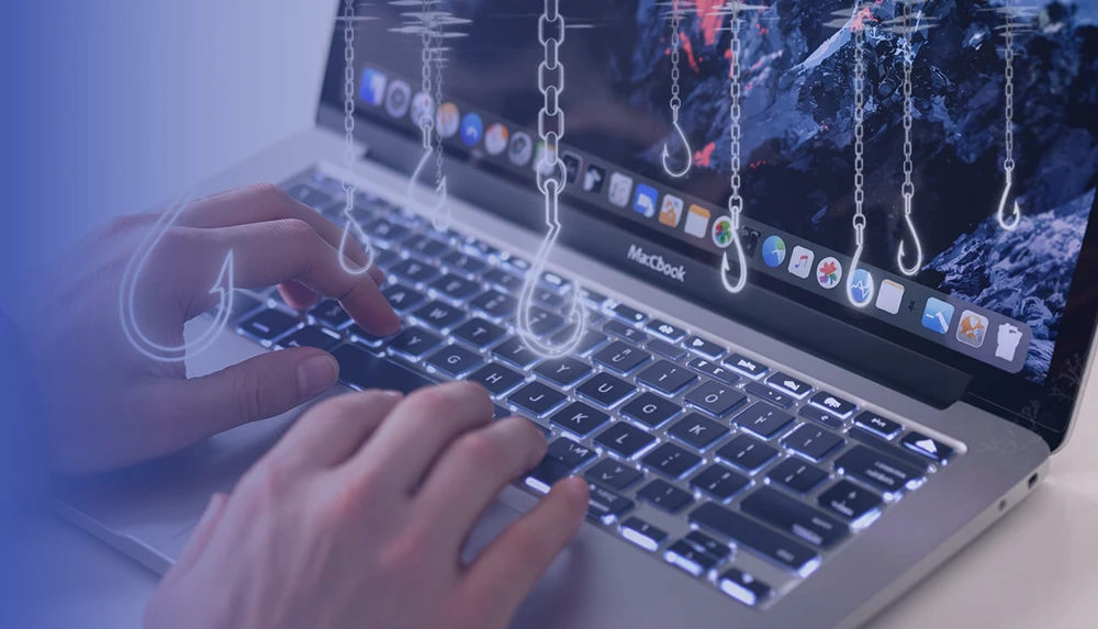 Bild von Händen, die auf einem Laptop tippen