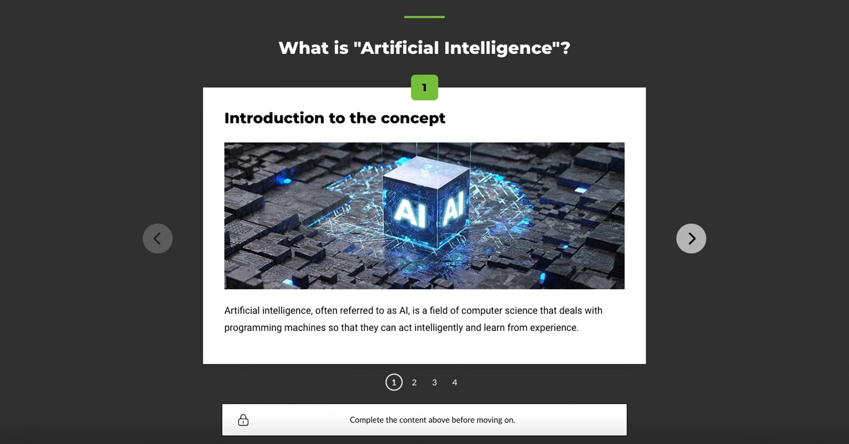 Image of a text passage from Microlearning. Introduction to the term.