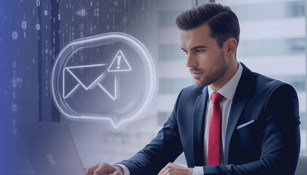 Image with a man working on laptop