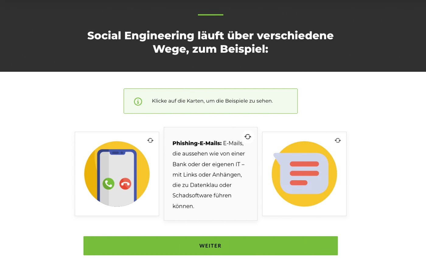 Ein Screenshot zur Illustration des entsprechenden E-Learning Kurses.