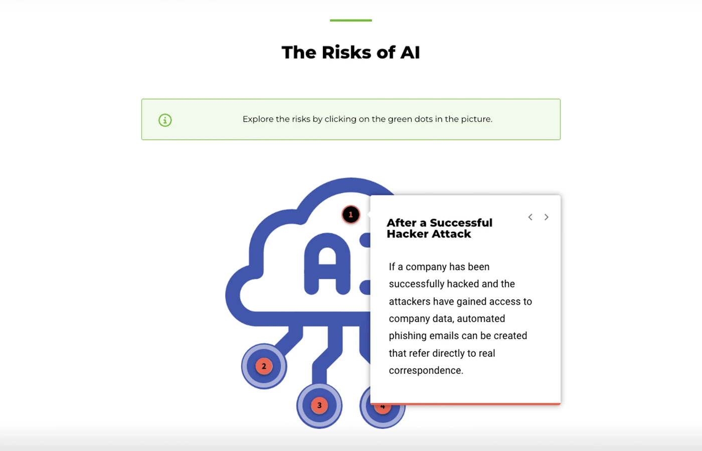 Image of a text passage from Microlearning on the risks of AI.