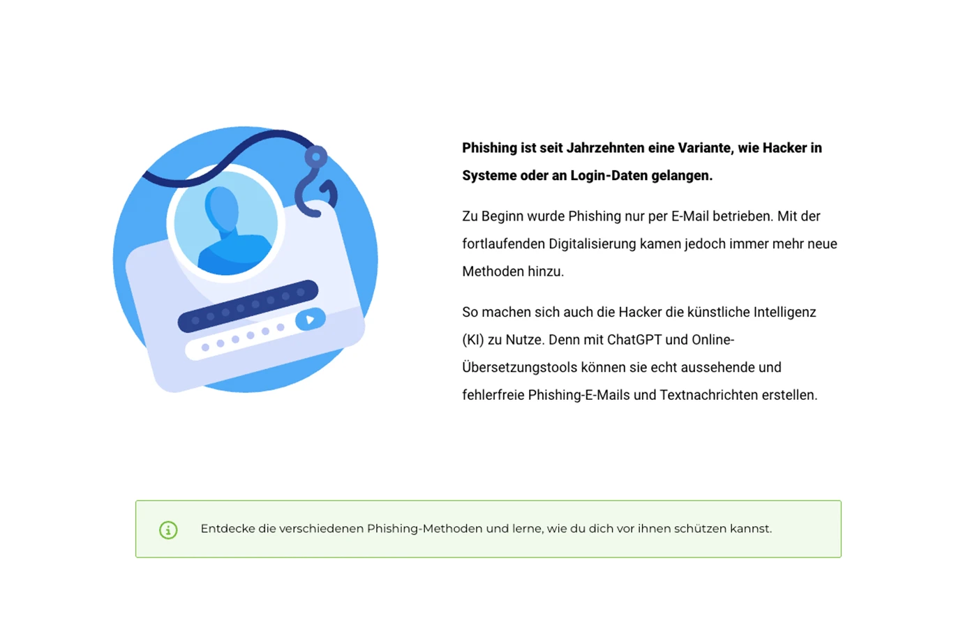 Bild einer Text Passage aus Microlearning zum Thema DeepFake.