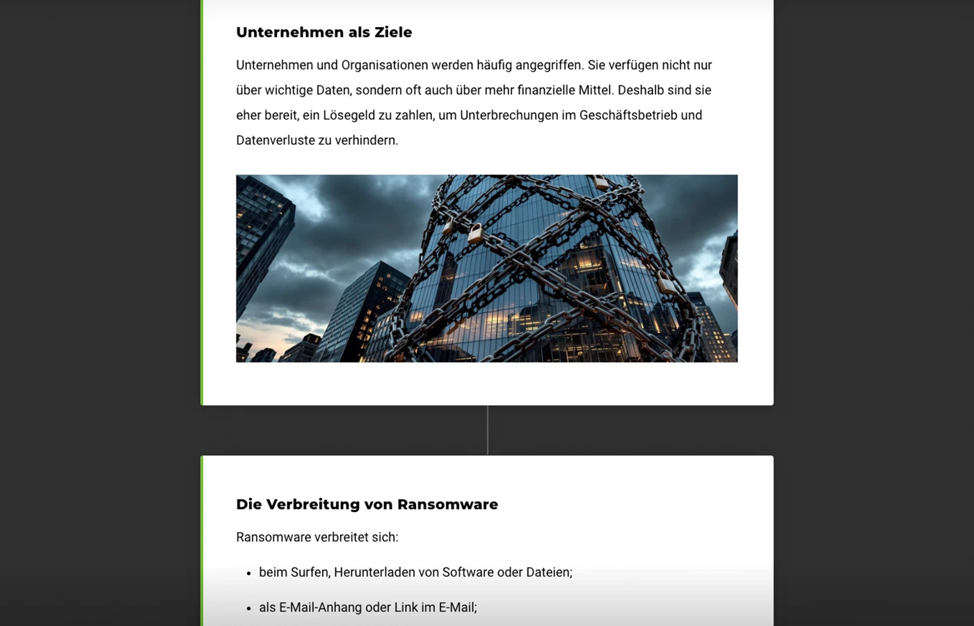 Bild einer Text Passage aus Microlearning.