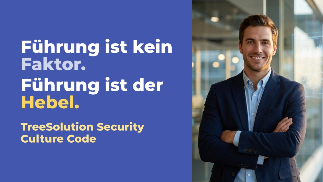 Business Mann mit verschränken Armen und Spruch über Führung