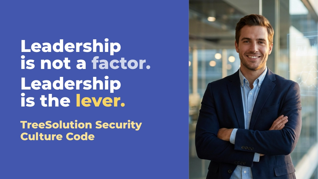 Businessman with his arms crossed, quoting a saying about leadership