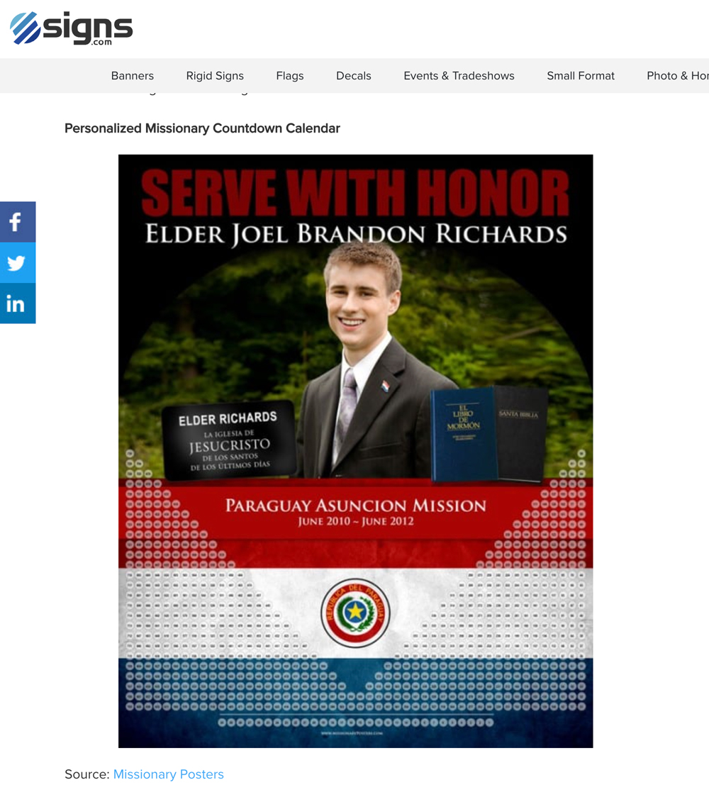 Image of Missionary Calendar on www.signs.com