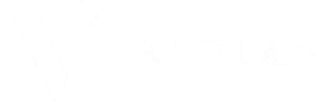 Viridian logo with a stylized 'V' and the word 'IRIDIAN' in uppercase.