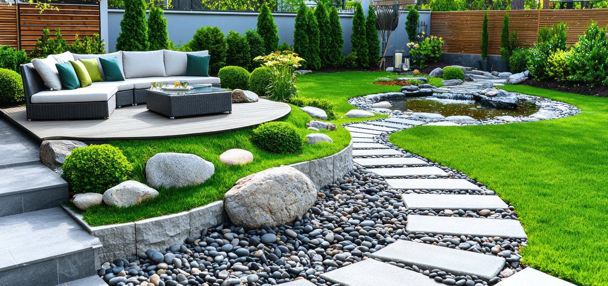 Gartengestaltung: Gartensitzplatz im Grünen