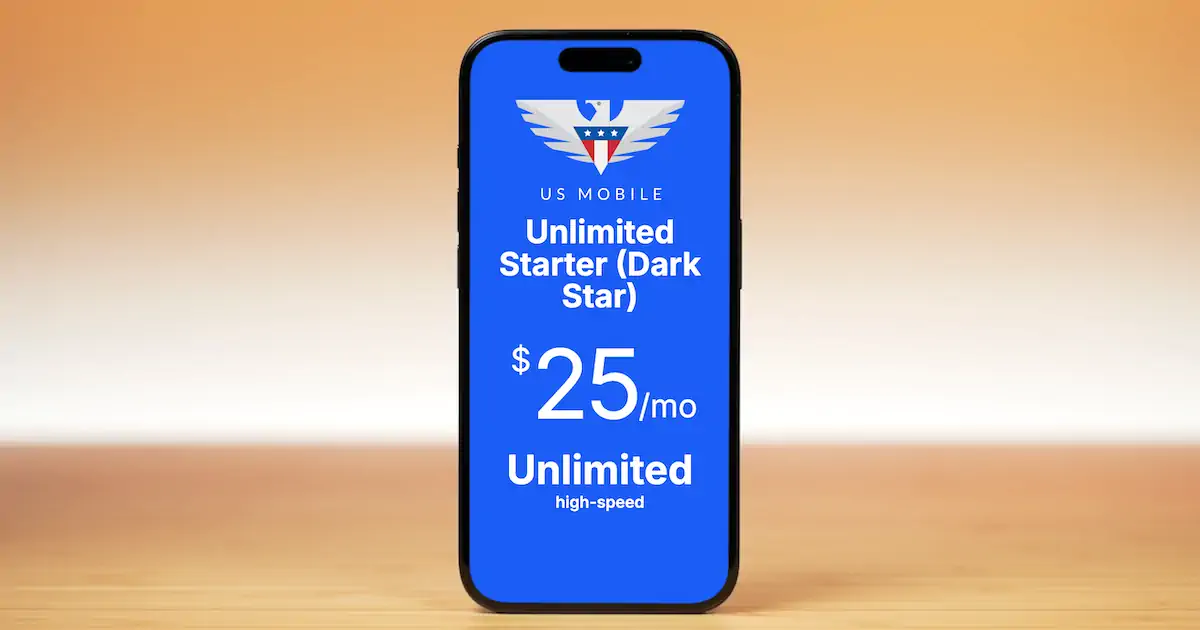 US Mobile Unlimited Starter Dark Star cell phone plan