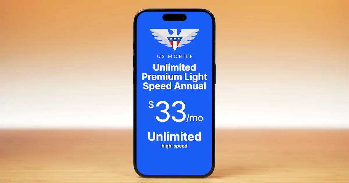 US Mobile Unlimited Annual Light Speed cell phone plan