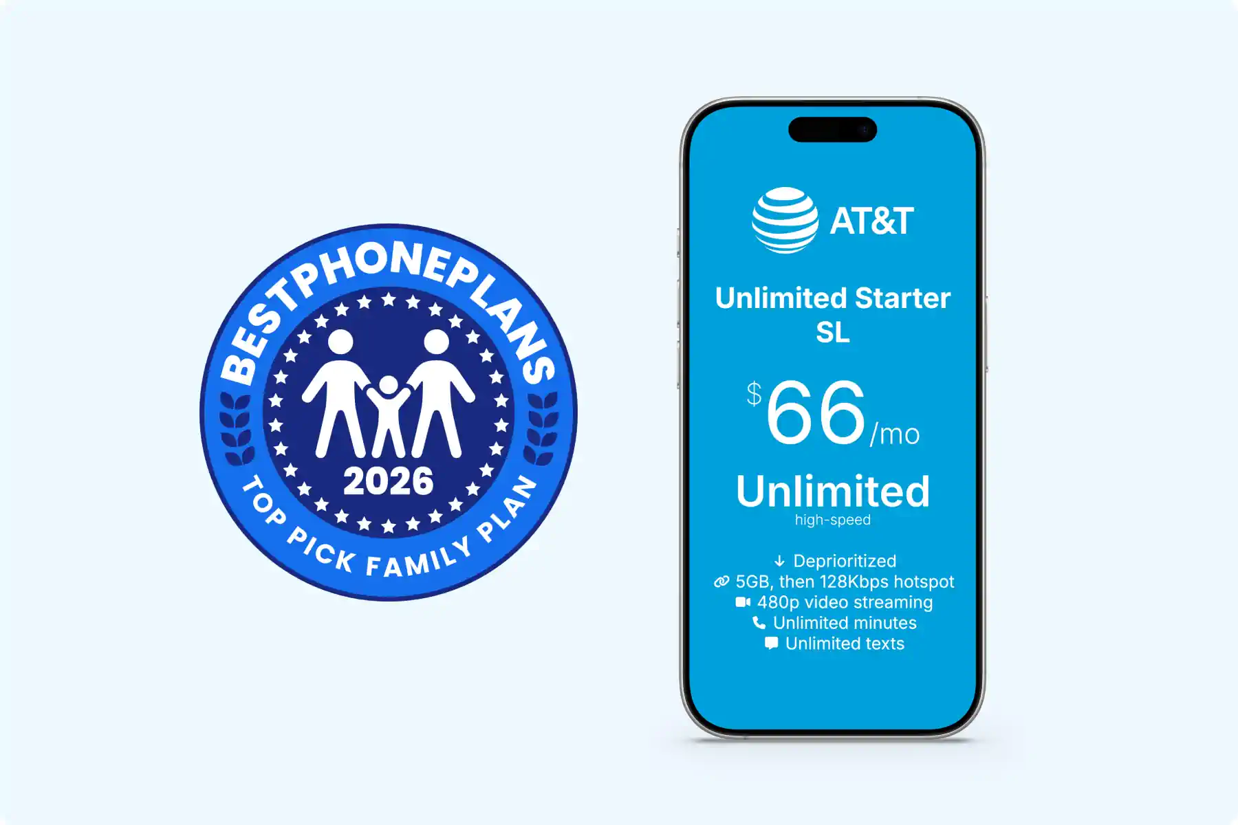 Top pick for families: AT&T Unlimited Starter SL