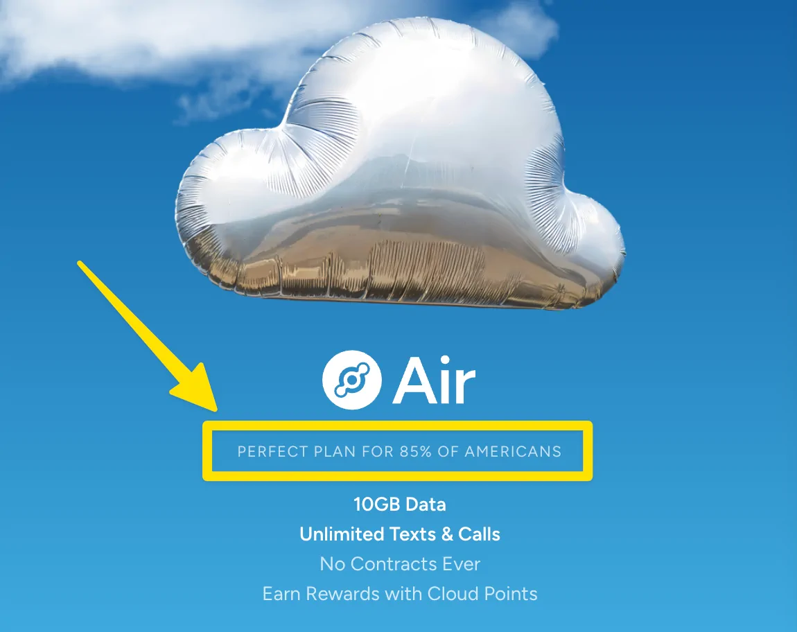 Helium Mobile says their 10GB Air plan is perfect for 85% of Americans