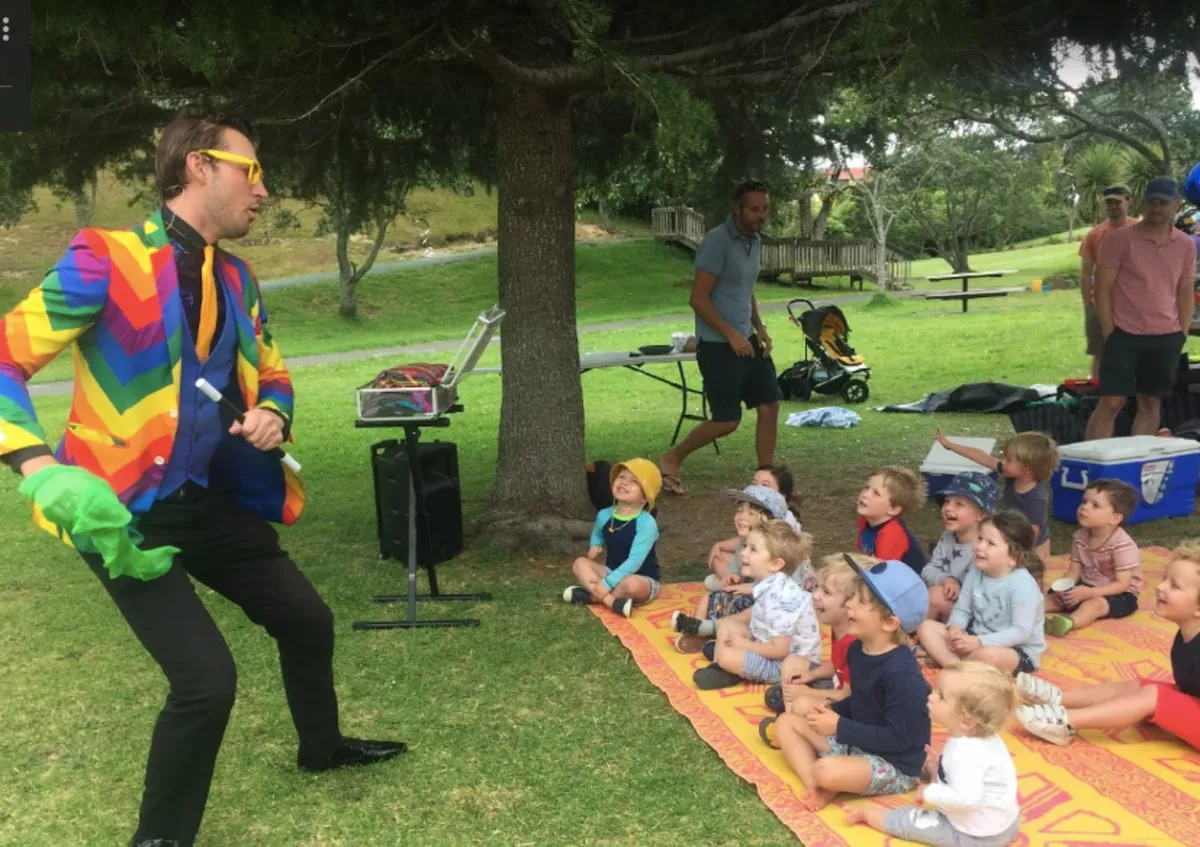 Magic Maize kids magician performing at an Auckland birthday party