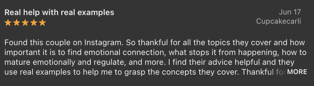 testimony from the podcast show 1