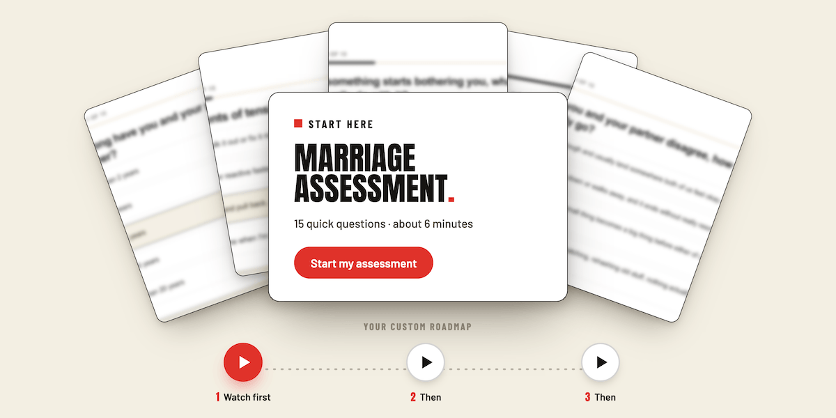 Marriage Assessment roadmap