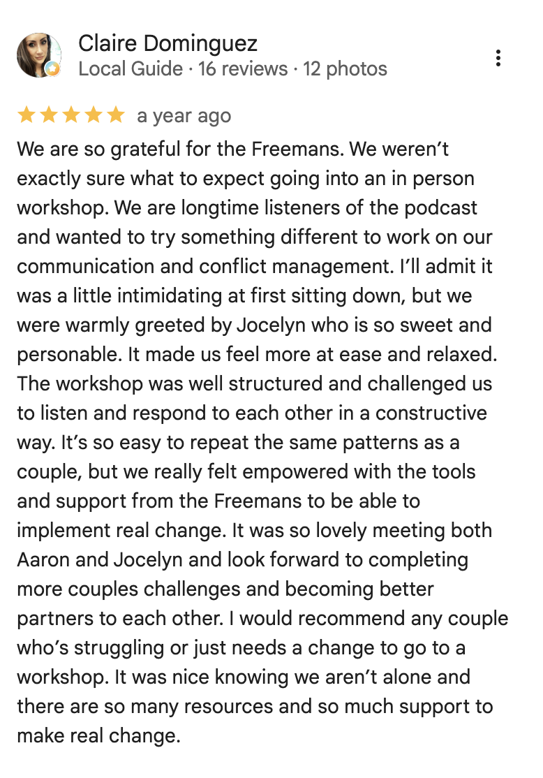 Couples Workshop review