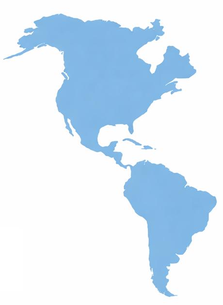 Map of North and Latin America