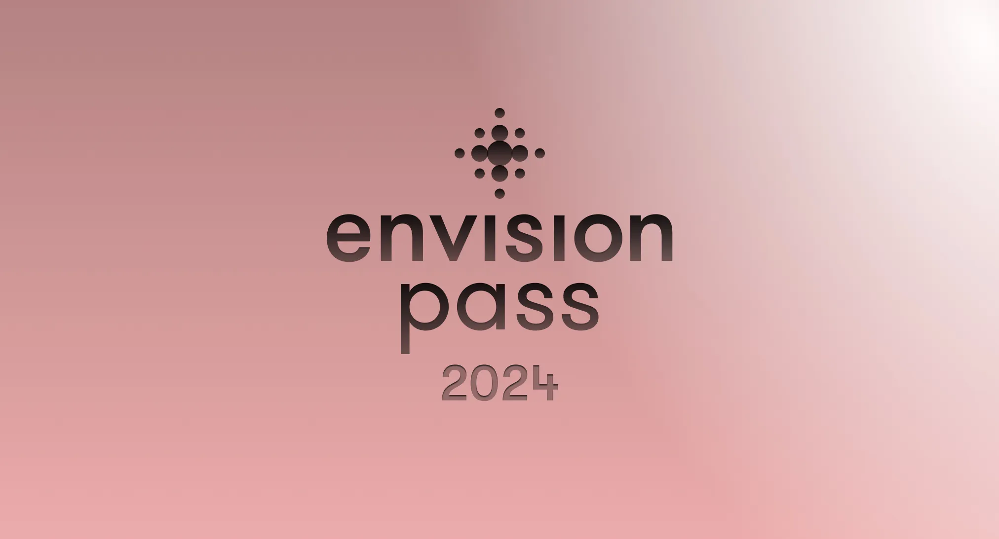 A promotional image which shows envision pass 2024 in the center with a pink pastel background that is fading