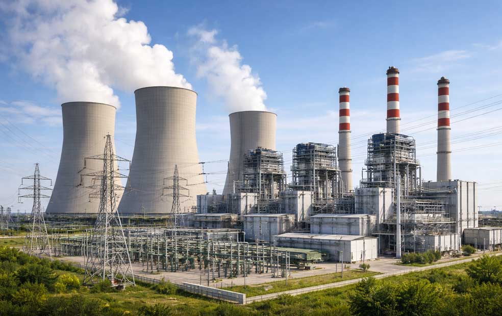 Worker wearing a yellow helmet grinding the edge of a large metal pipe, producing bright sparks in an industrial workshop.