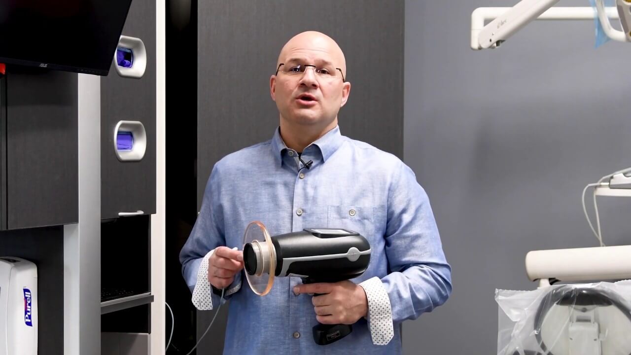 Dr. Abbiati shows off the latest in Portable X-Ray unit & Digital X-Ray Sensors 