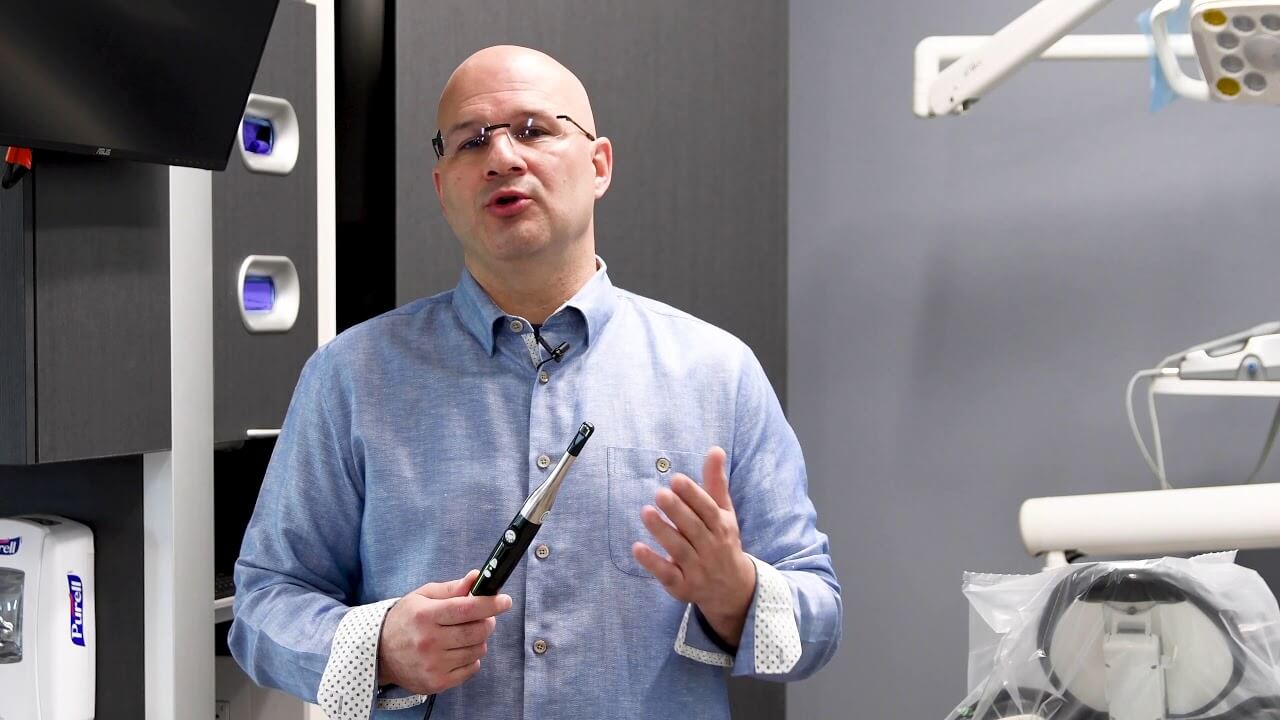 Dr. Abbiati shows off the IRIS HD Camera System 