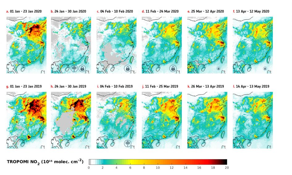 TROPOMI NO₂ columns over China