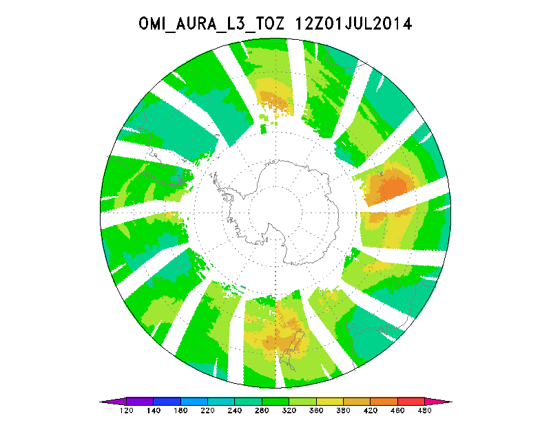 Antarctic ozone satellite measurements