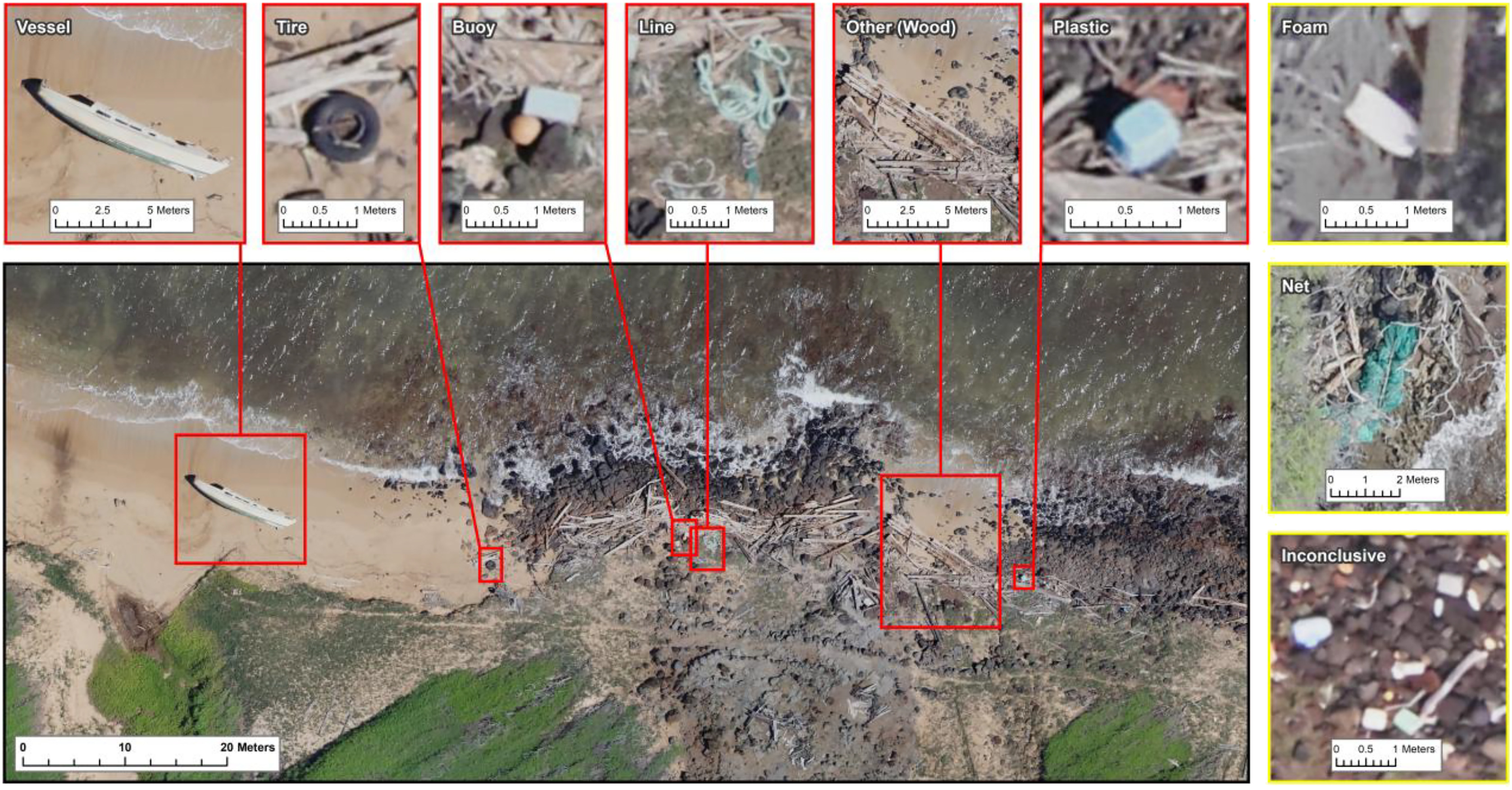 Mapping coastal debris