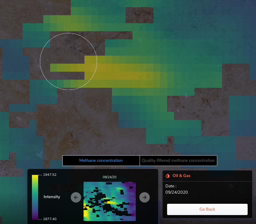 Methane hotspot detected with Copernicus Sentinel-5P