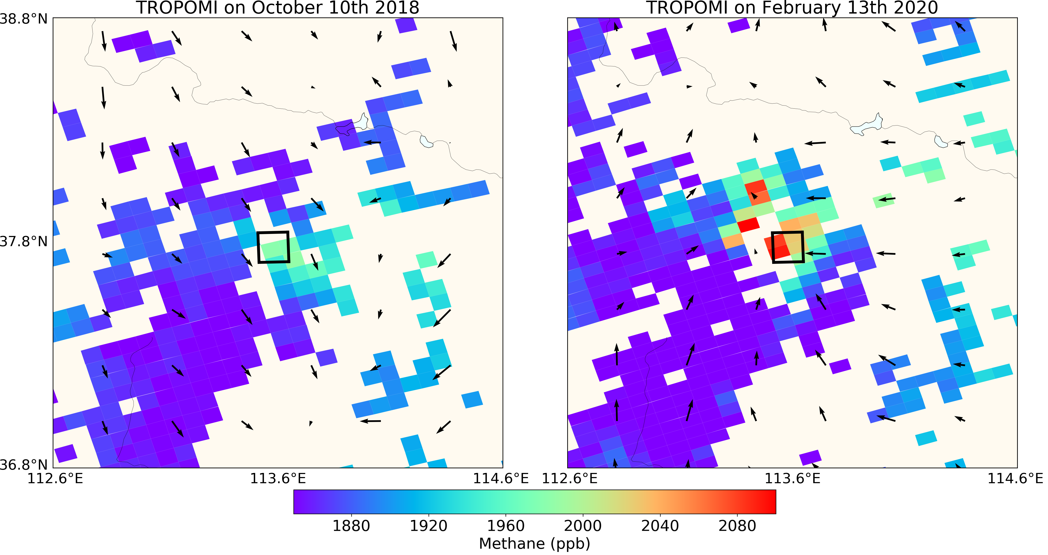 Tropomi methane measurements over a coal mine in the Shanxi province, China