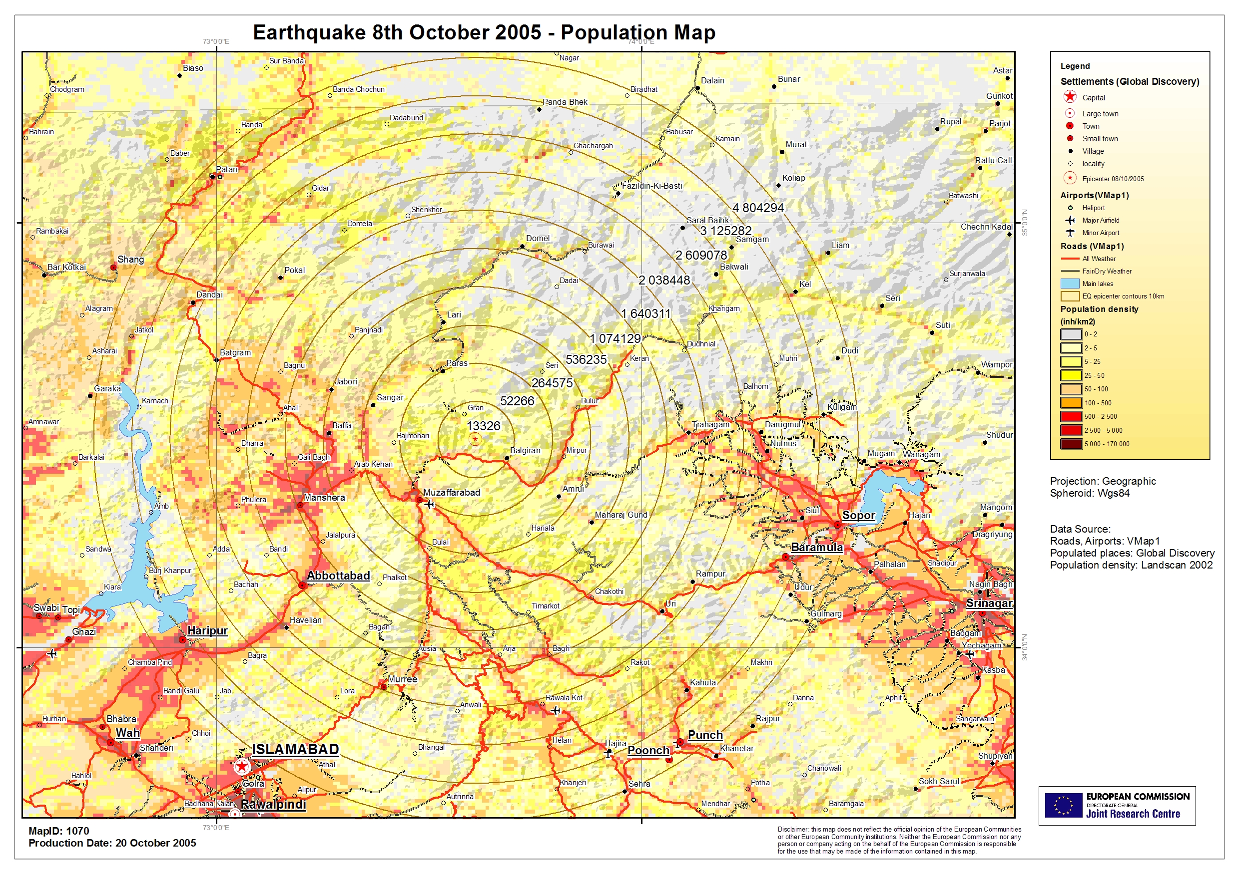 Kashmir population map