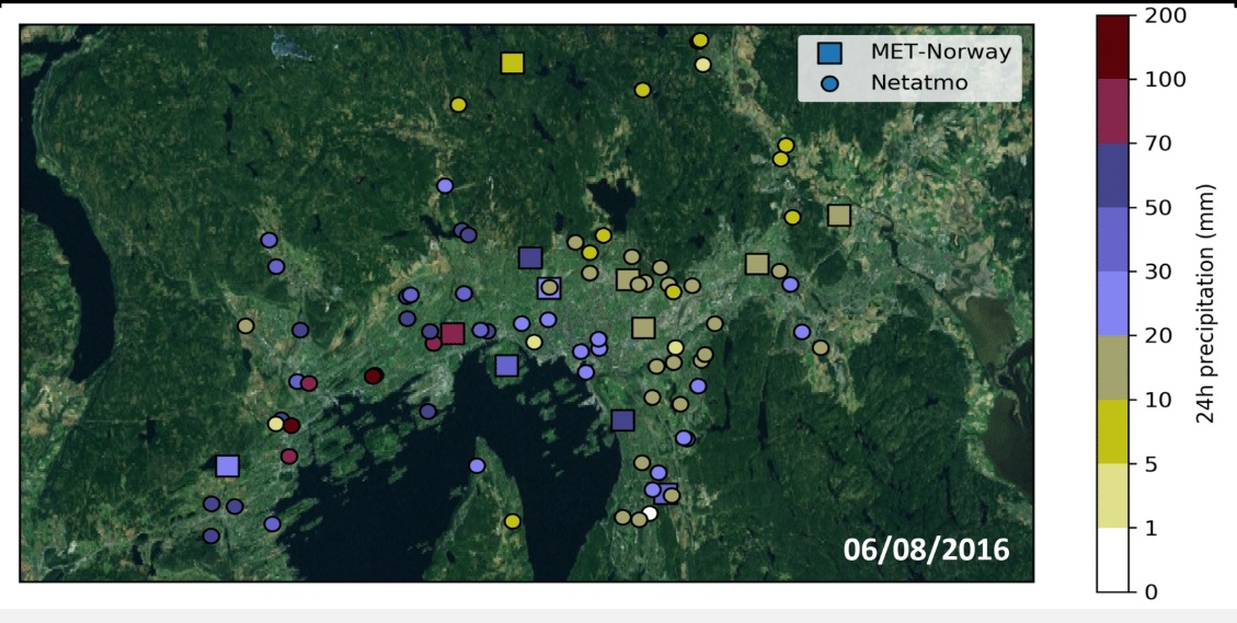 Comparison during an extreme rain event