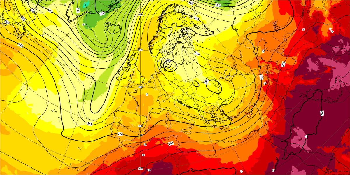 Geopotential  and temperature forecast